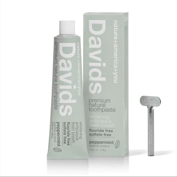 NIB Davids Natural Toothpaste - Natural Peppermimt - Picture 1 of 5
